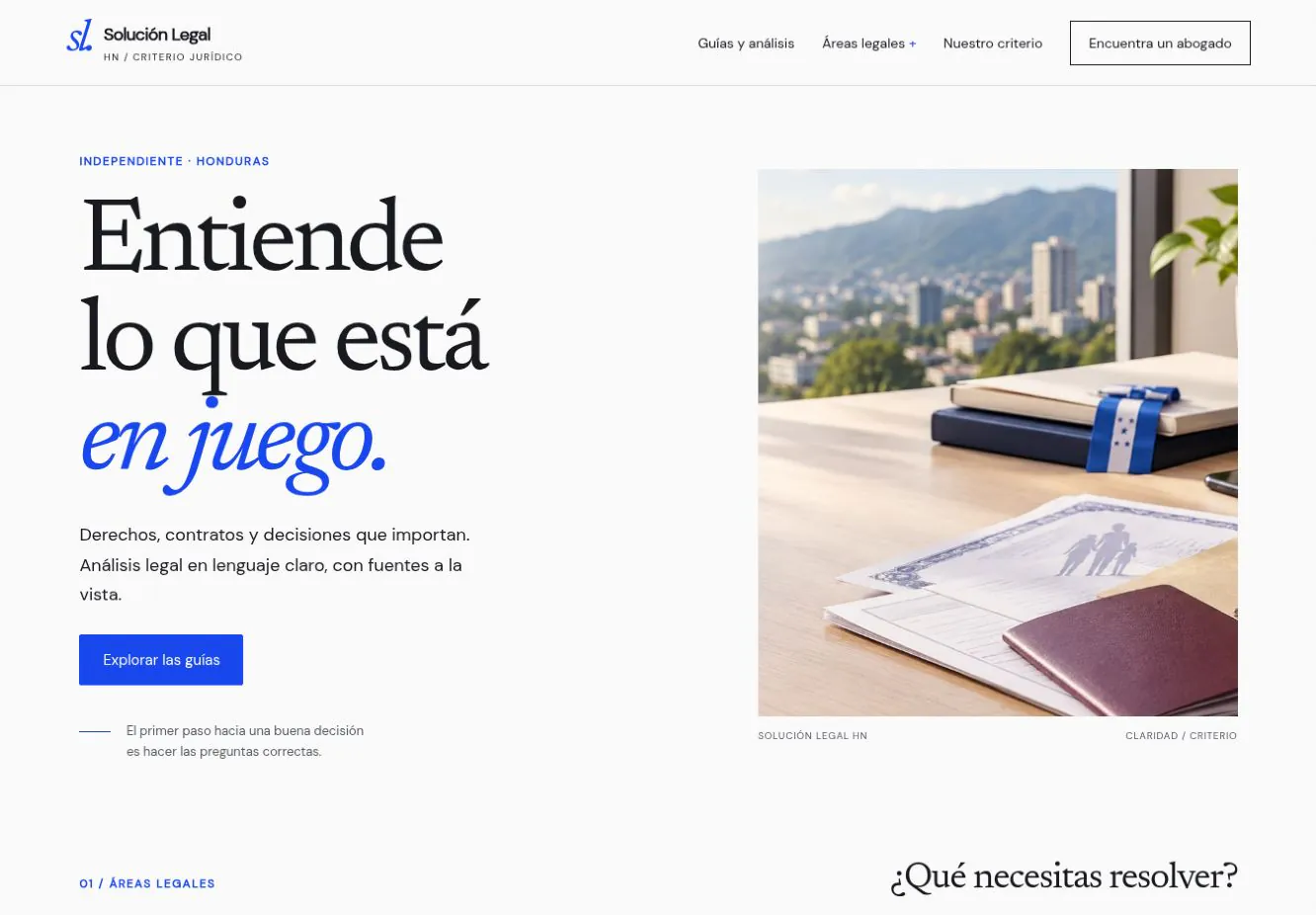 Portada de Solución Legal HN
